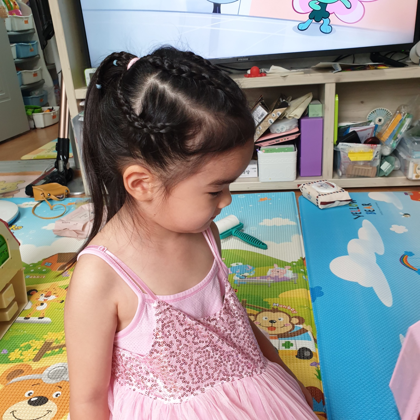 아기머리땋기