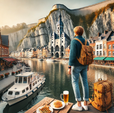 벨기에 디낭에서 여행하는 모습의 사진
