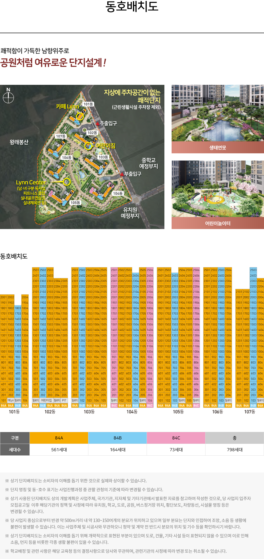 화성 비봉지구 B4블록 우미린 - 단지 배치도