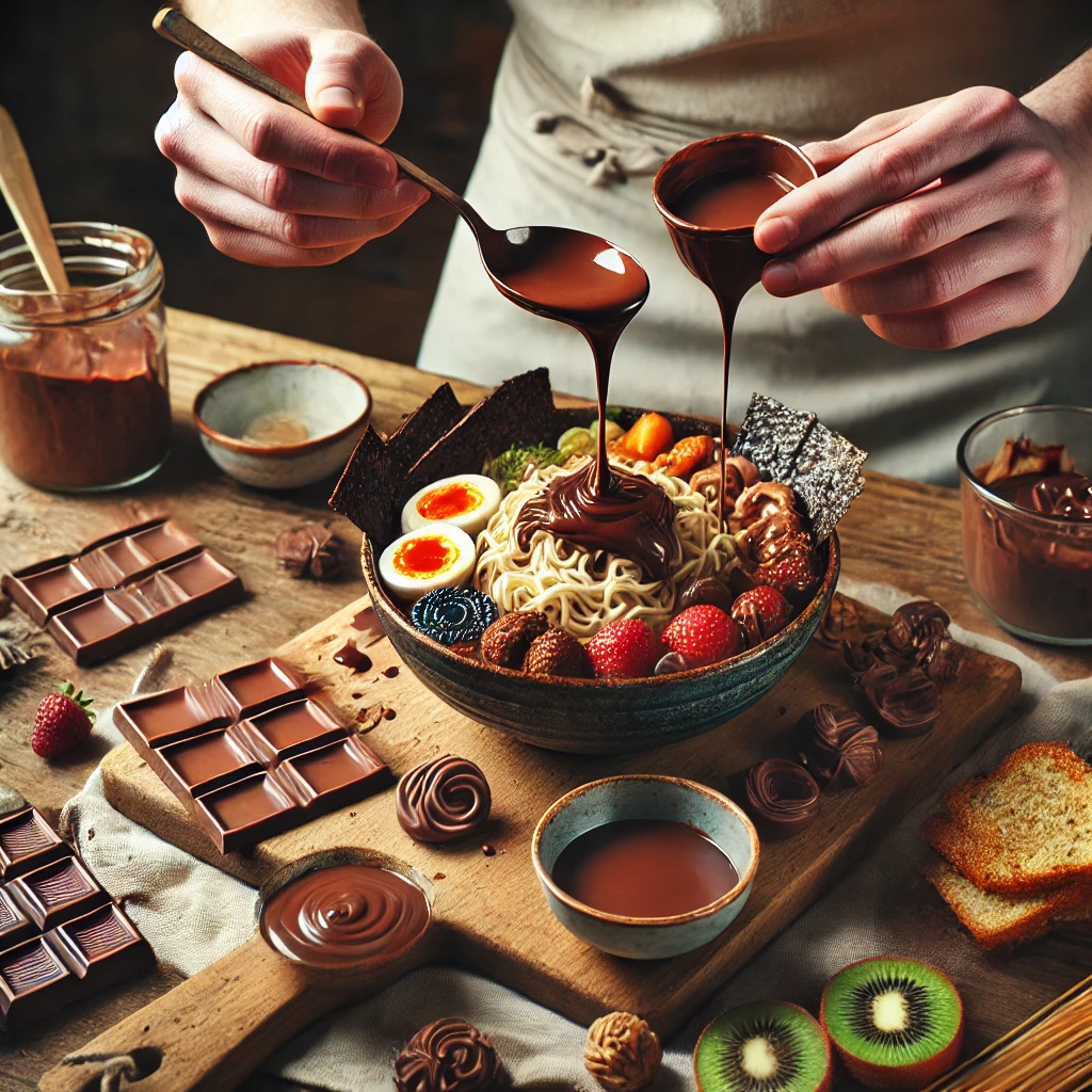 이색 조함의 매력 초콜릿 라멘