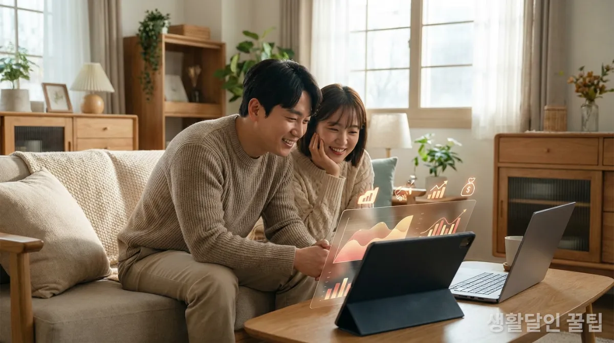 결혼 관련 세액공제 및 기타 지원 혜택을 확인하는 한국인 신혼부부