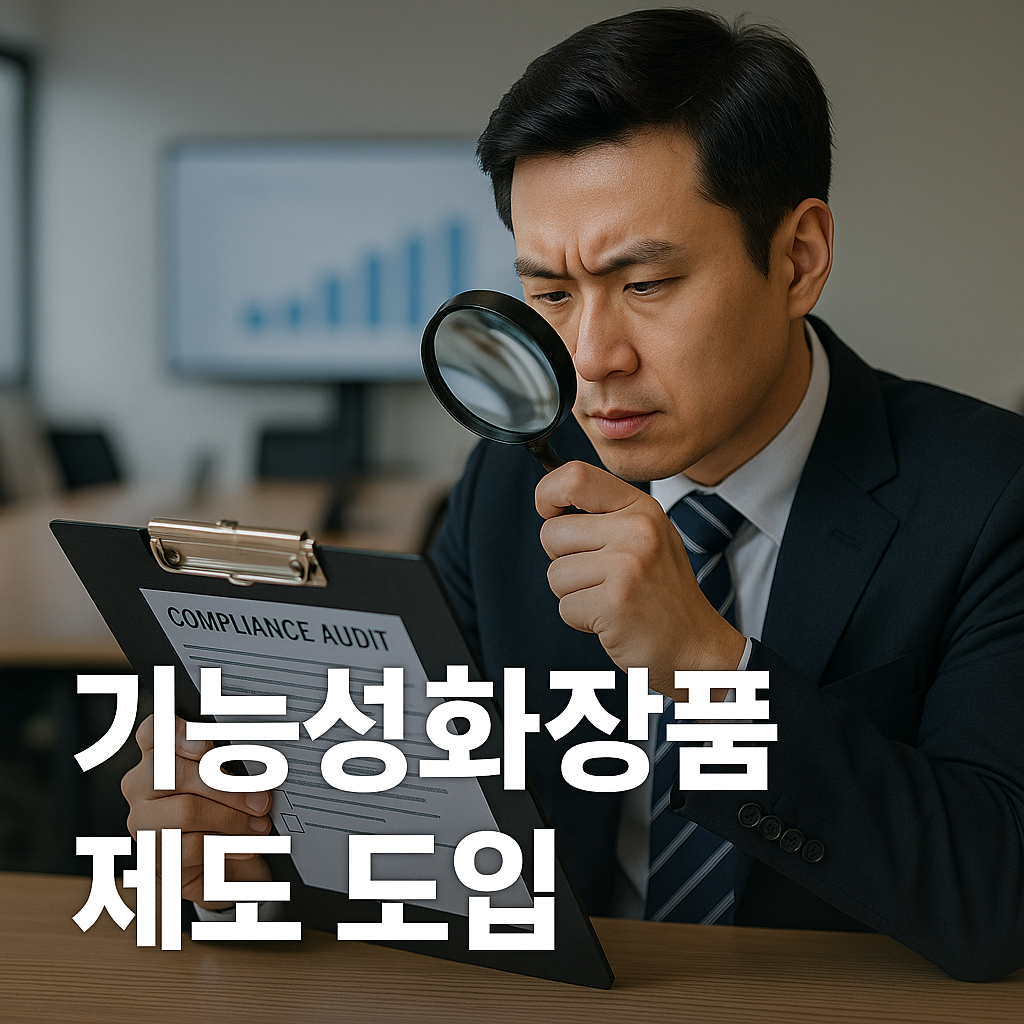 필리핀 식약청 공무원 대상 기능성화장품 제도 교육 현장에서 한국 전문가가 효능시험과 CGMP 내용을 설명하는 모습, K-뷰티 수출 전략과 규제 조화의 핵심 포인트를 시각적으로 표현한 이미지