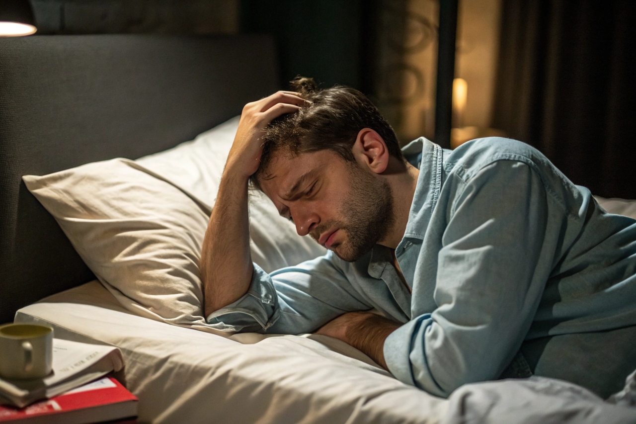 불면증에 시달리는 남성