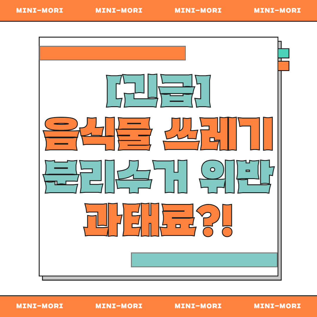  분리수거 위반 과태료 