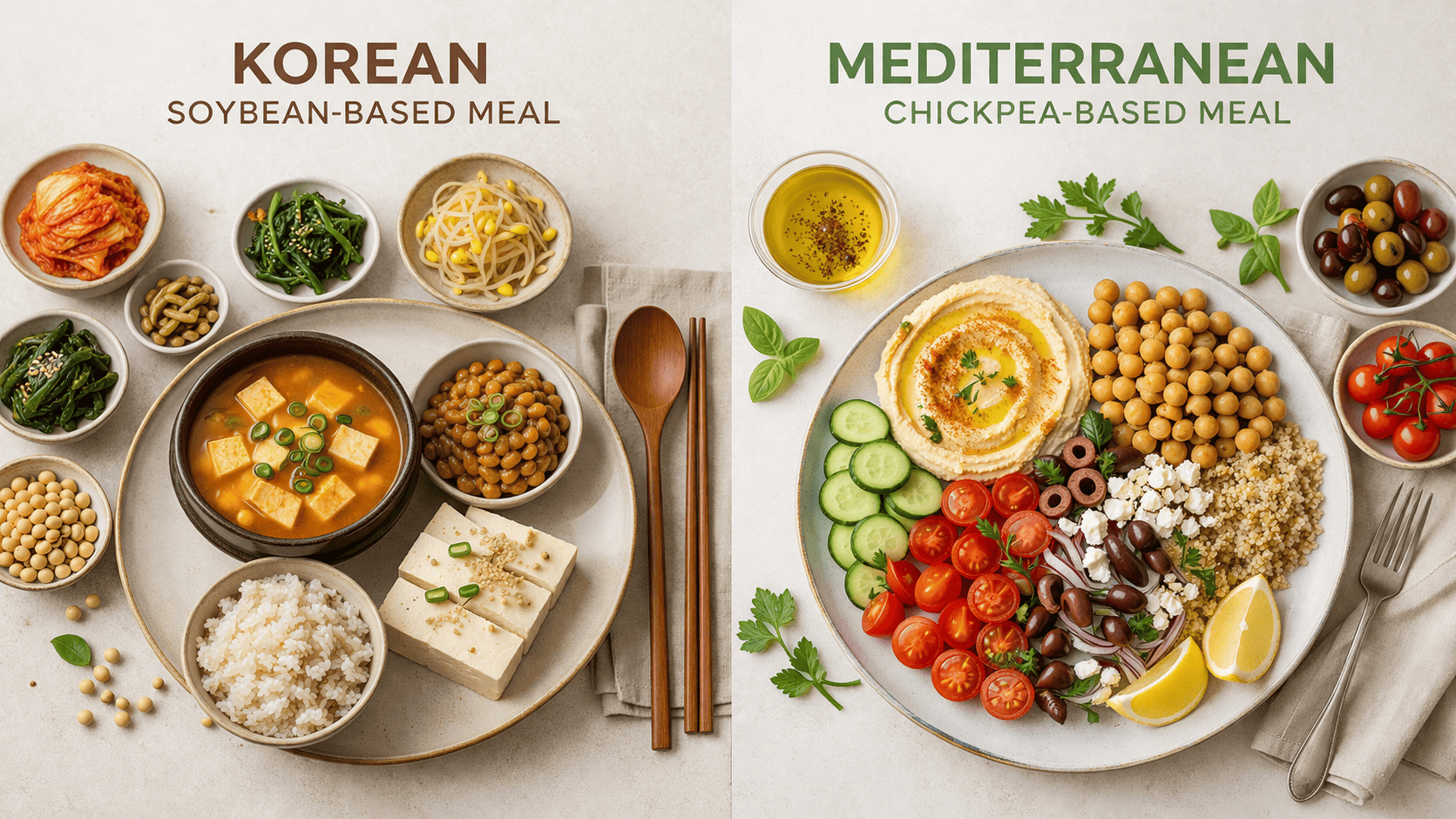 병아리콩과 대두 요리 활용 및 선택 기준