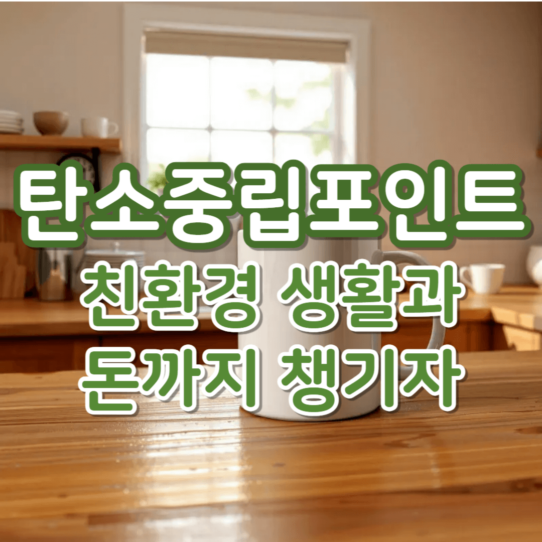 탄소중립포인트로 친환경 생활과 돈까지 챙기자! 완벽 가이드