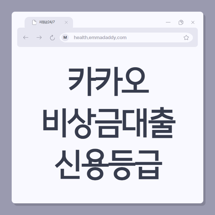 카카오 비상금대출 신용등급 01