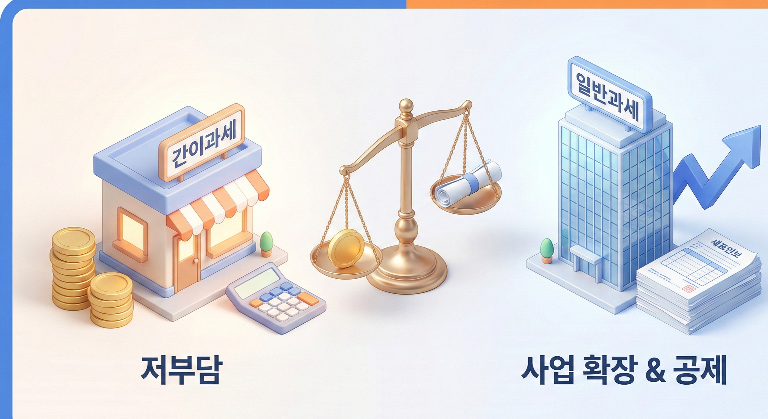 간이과세자와 일반과세자의 실질적 세금 차이와 선택 기준 관련 이미지