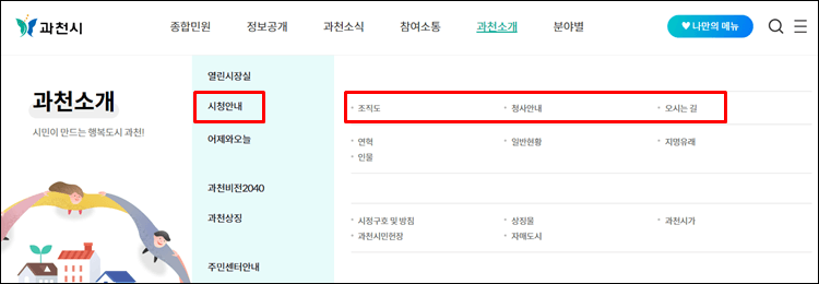 과천시청-홈페이지
