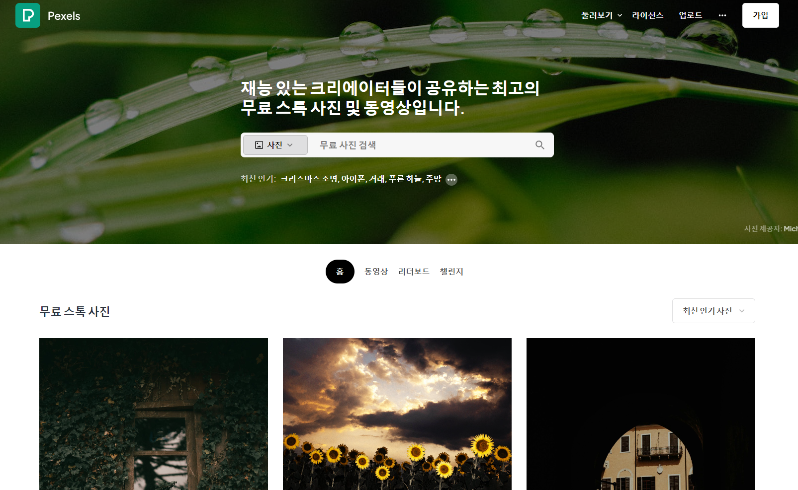 저작권 없는 무료 이미지 다운로드 사이트