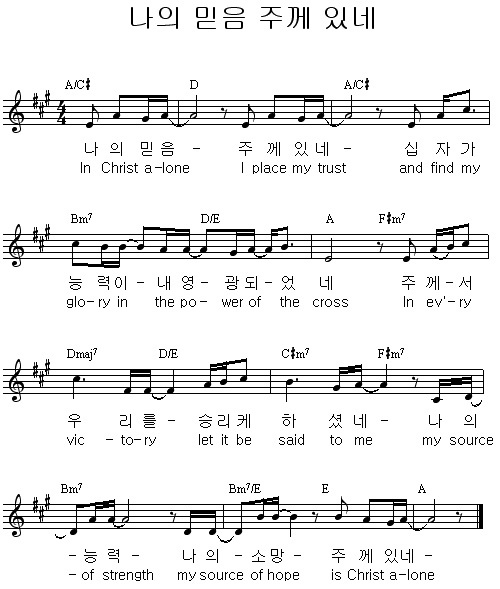 나의 믿음 주께 있네