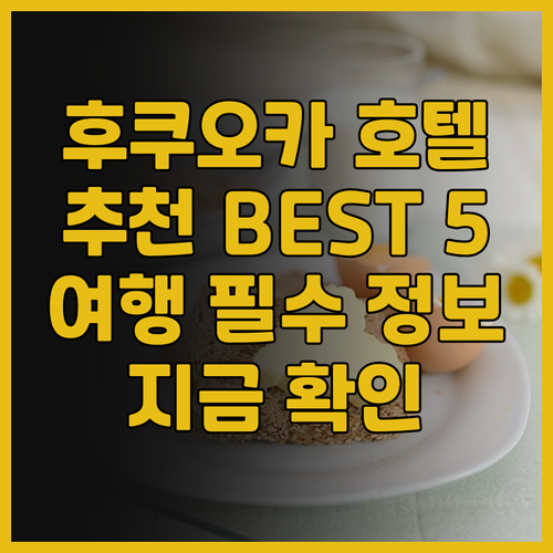 후쿠오카 호텔 추천 베스트5 후쿠오카