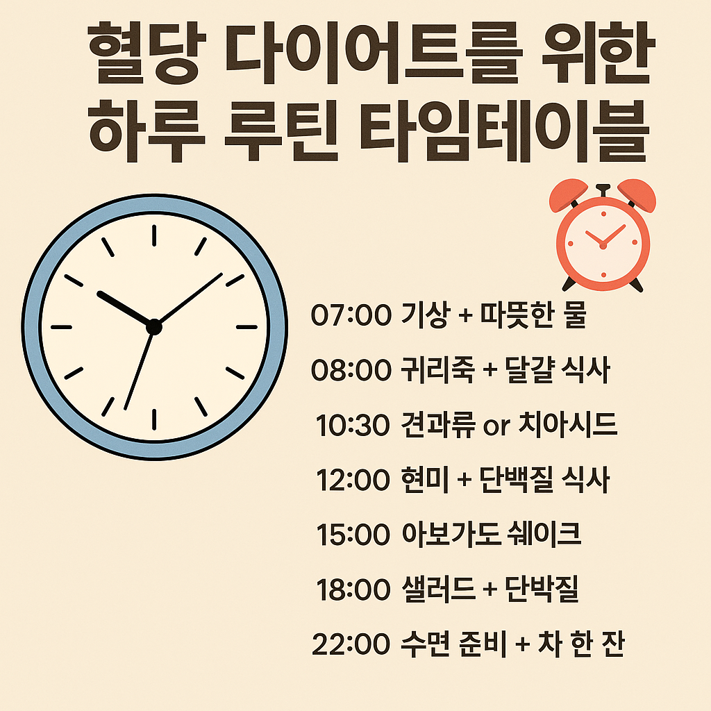 혈당 다이어트를 위한 하루 루틴 타임테이블 ⏰