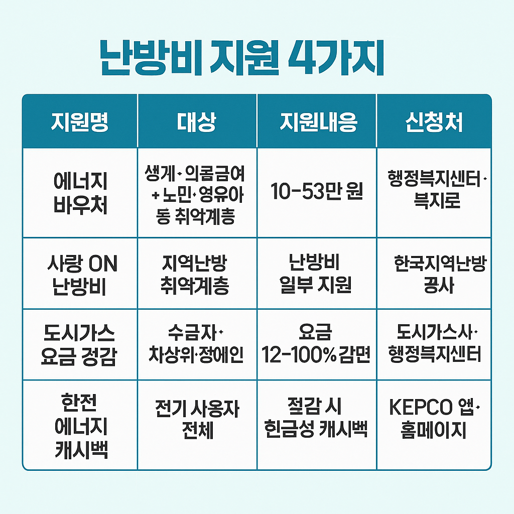 난방비 지원 4가지
