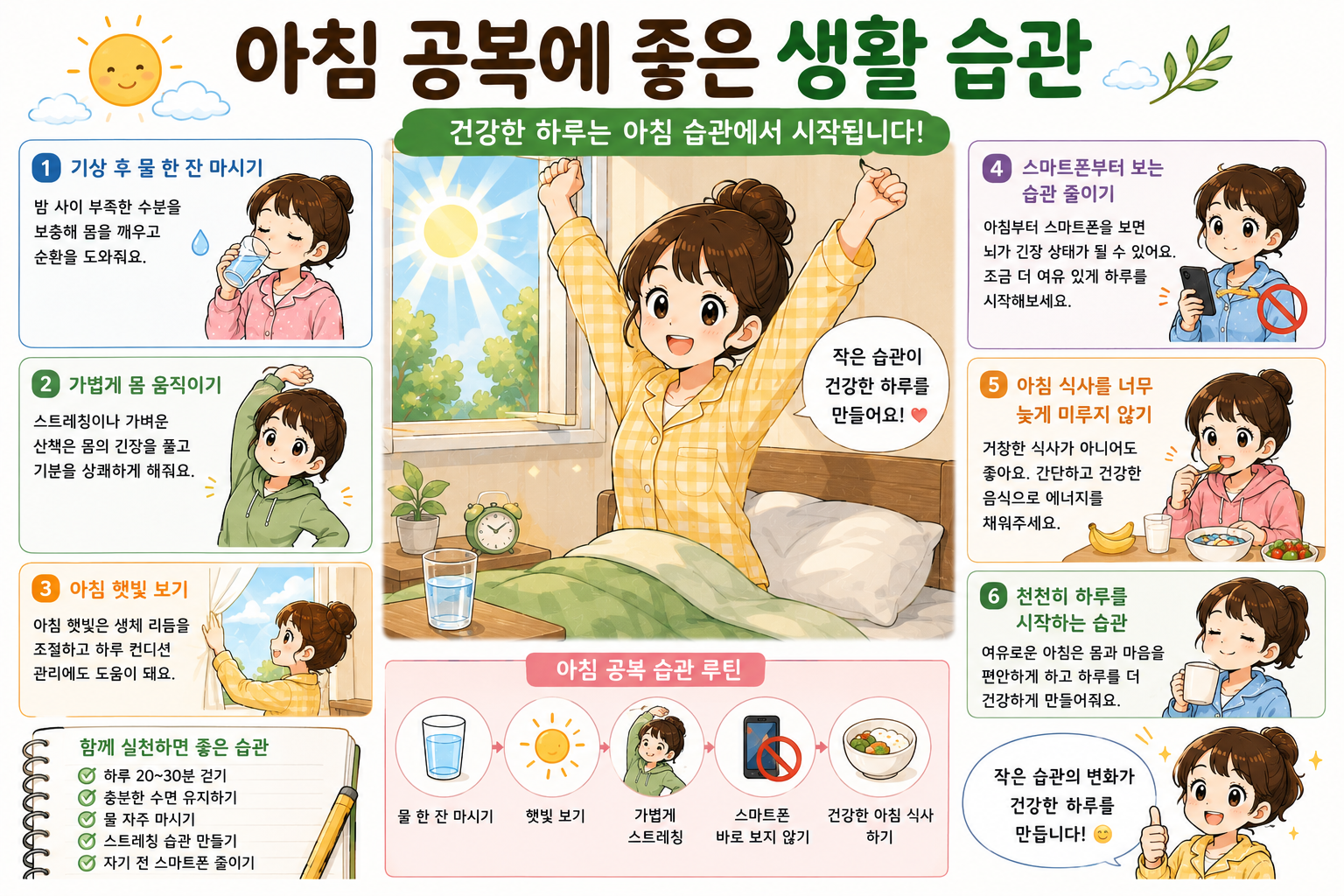 아침 공복에 좋은 생활 습관