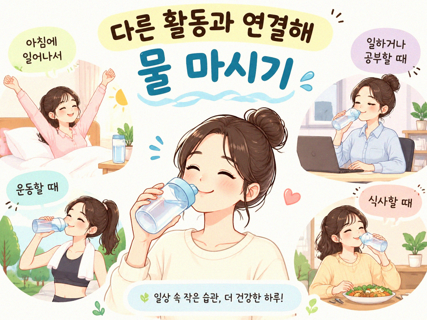물을 제때 마시게 도와주는 나만의 노하우