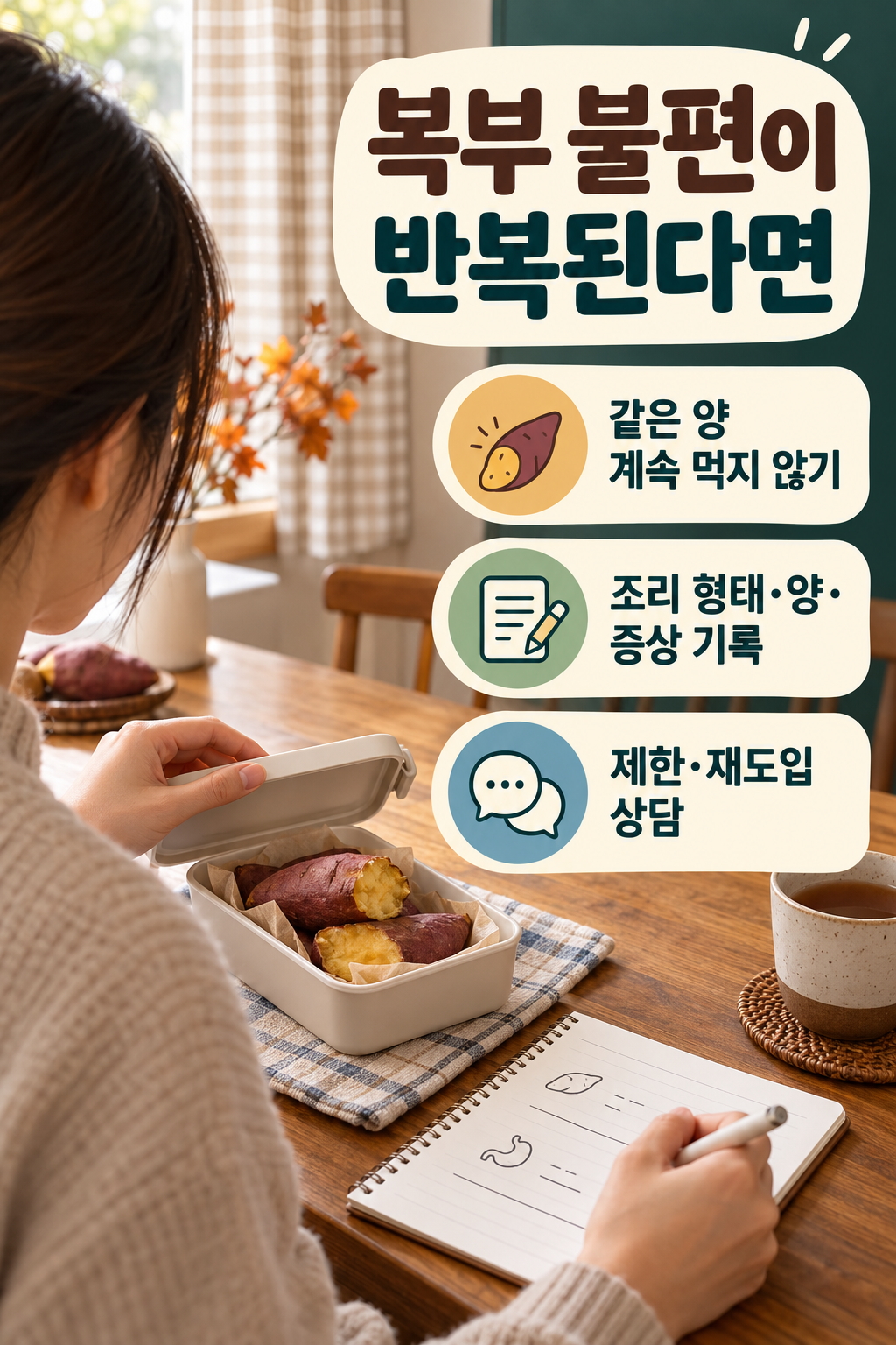 고구마 &middot; 가스&middot;복통이 반복되면 몸에 좋다고 계속 늘리지 마세요 실사 인포그래픽