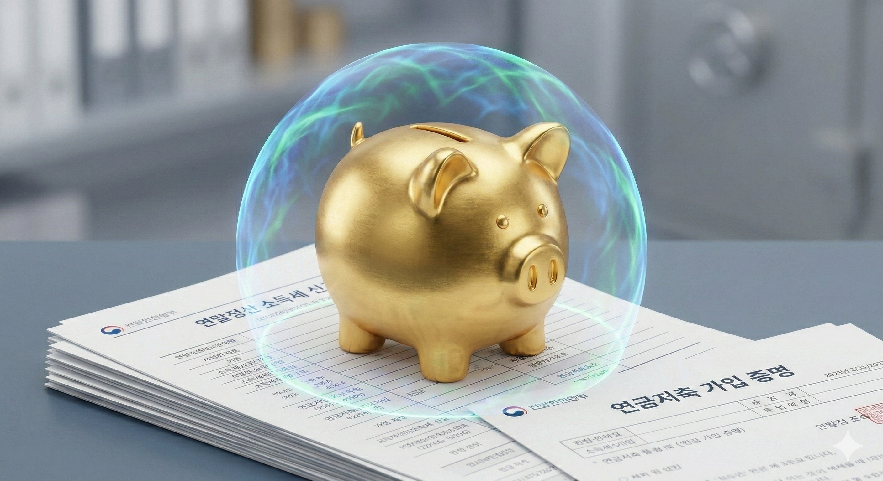 연금저축 및 IRP 가입을 통한 강력한 세액공제 혜택 일러스트