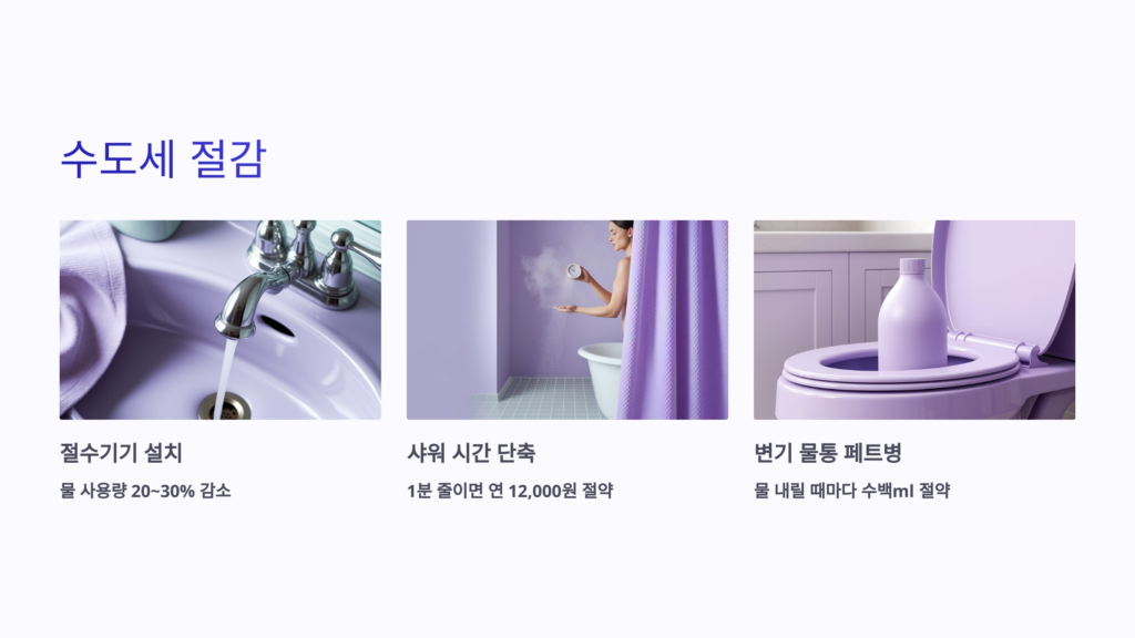 수도세 절감 : 절수기기 설치 및 사용 습관 개선