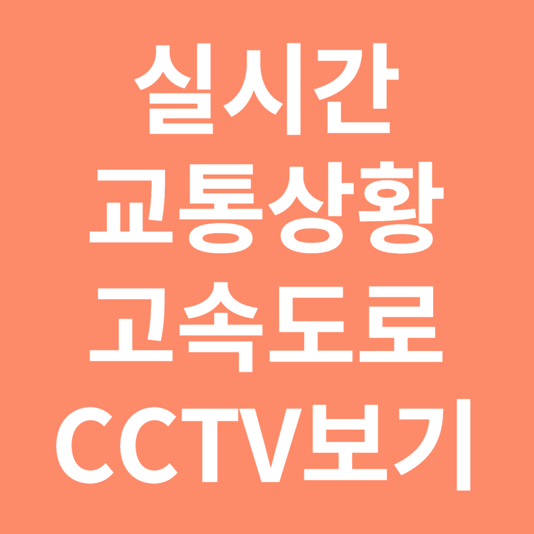 실시간 교통상황 고속도로 CCTV 보기