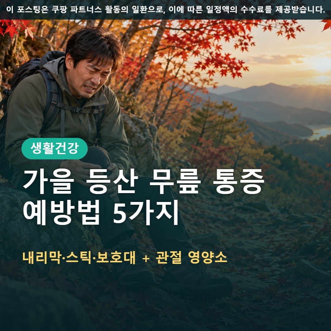 가을 등산 무릎 통증 예방법 5가지, 내리막에서 특히 조심해야 하는 이유