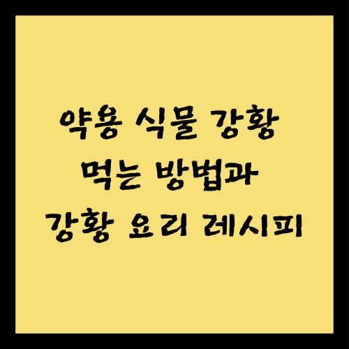 약용 식물 강황 먹는 방법과 강황 요리 레시피