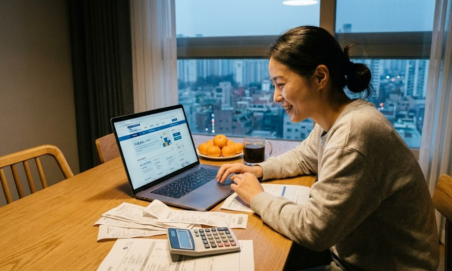 책상에 앉아있는 여성