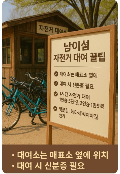 남이섬 자전거 대여 사진