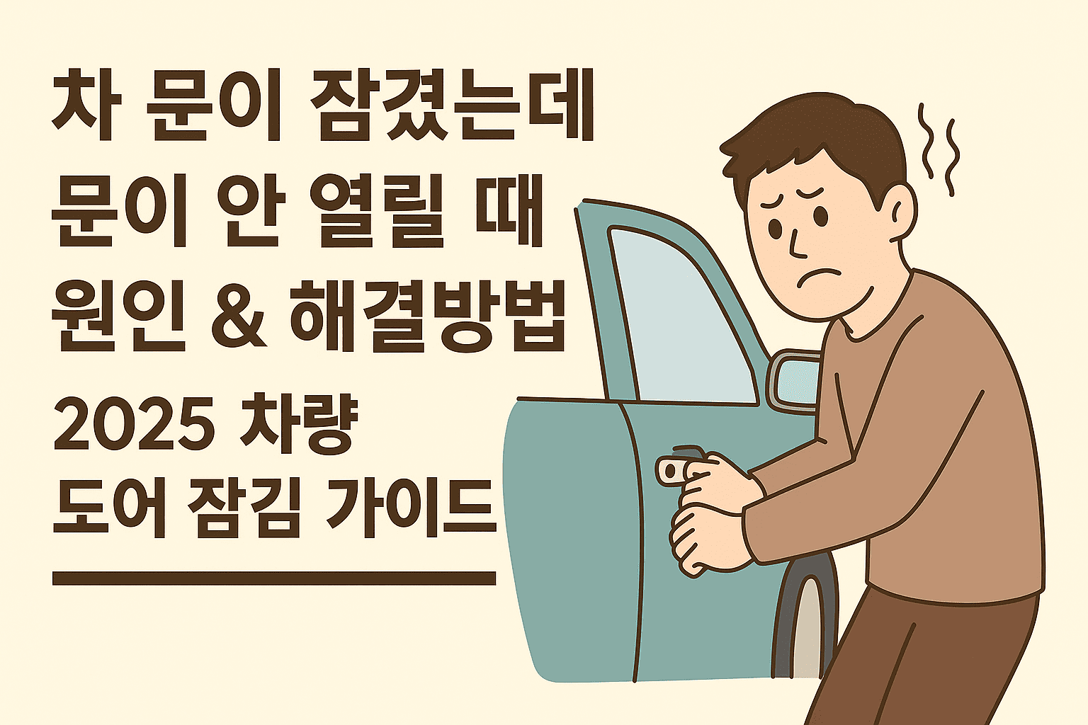 차 문이 잠겼는데 문이 안 열릴 때 원인 &amp; 해결방법 ❘ 2025 차량 도어 잠김 가이드