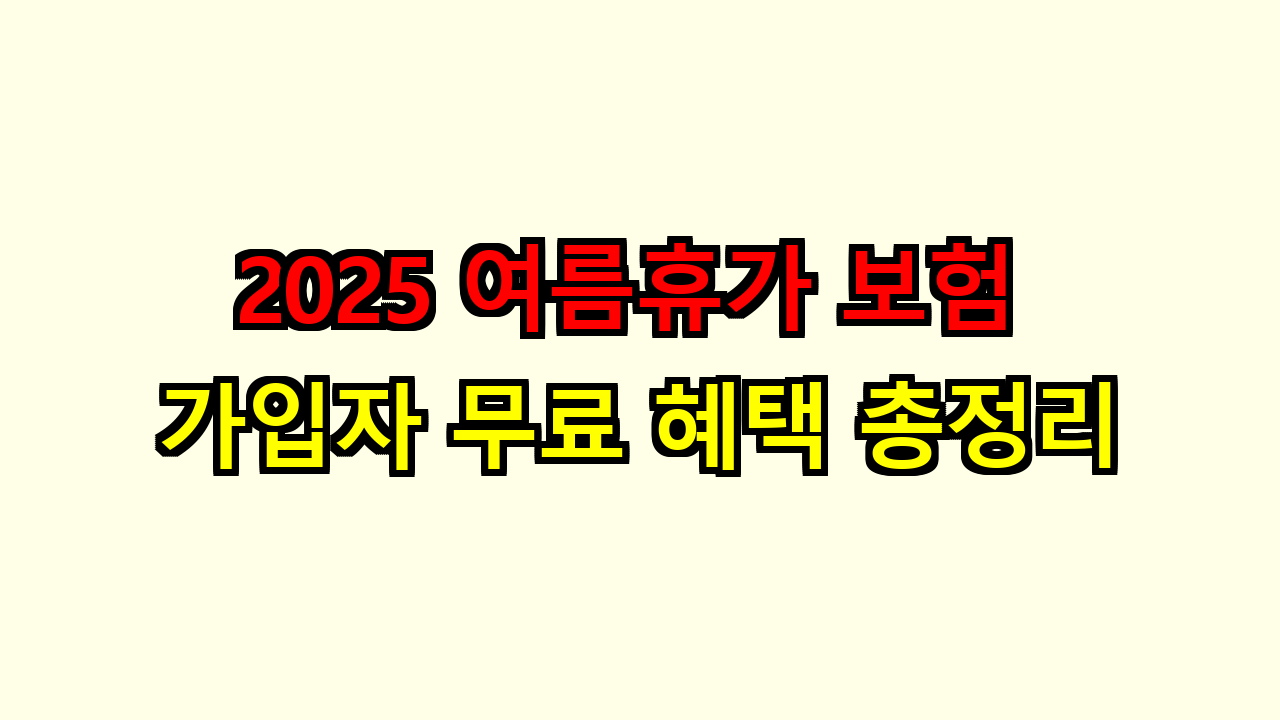 2025 여름휴가 보험 가입자 무료 혜택 총정리