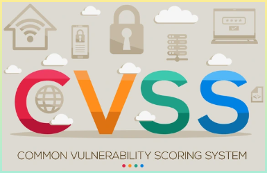 CVSS mean (Common 취약성 점수부여 시스템) IT 보안 약어, 문자 및 아이콘, 벡터 그림