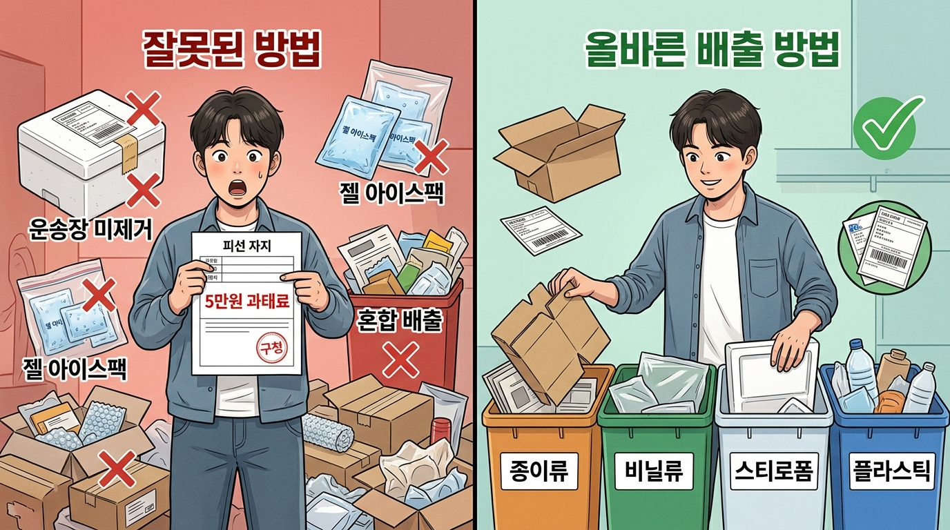 택배 박스와 포장재를 올바르게 분리수거하는 방법을 설명하는 2026년 완벽 가이드 대표 이미지