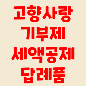 고향사랑 기부제 세액공제 답례품 상품권