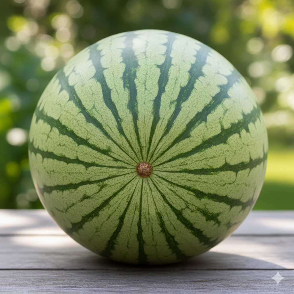 껍질의 줄무늬가 선명하고 배꼽(밑부분)이 작을 수록 높은 당도의 수박
