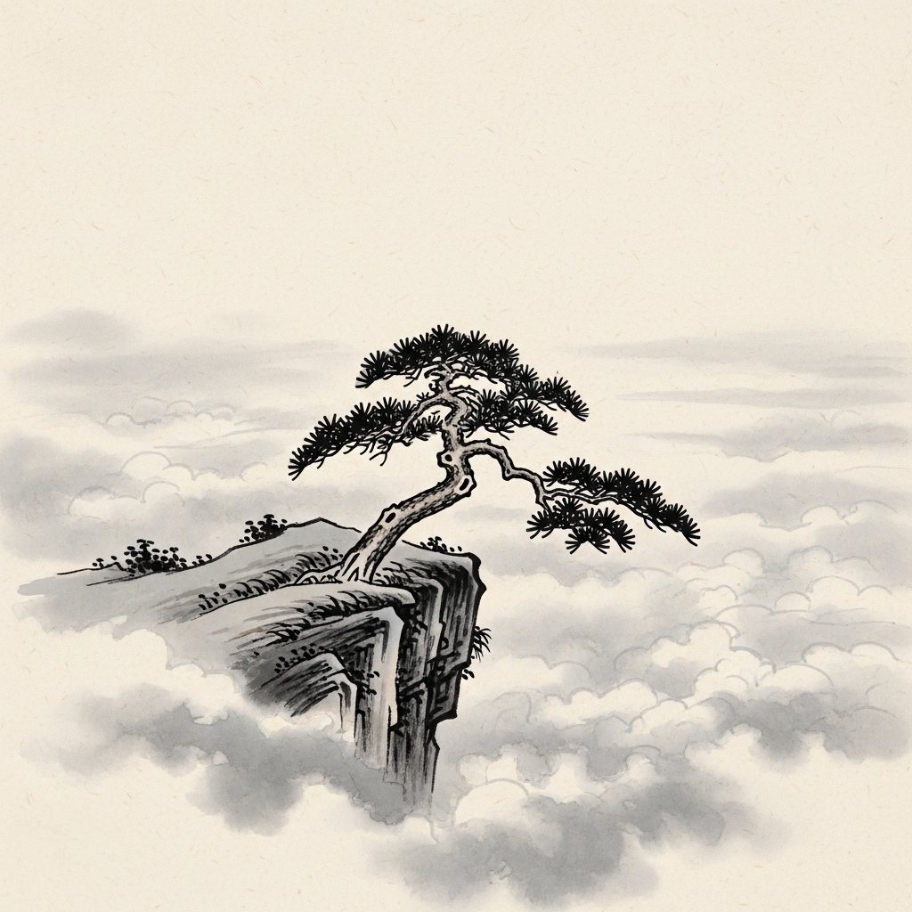 구름바다 위의 소나무