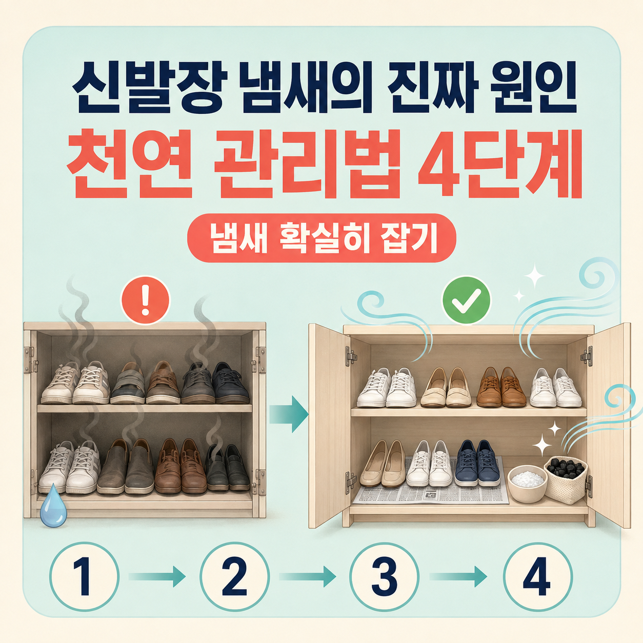 신발장에서 냄새가 나는 진짜 원인과 가장 확실한 천연 관리법 4단계