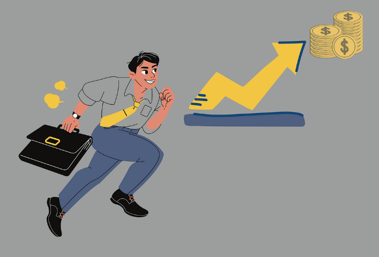 부자가 되려 노력하는 남자 이미지