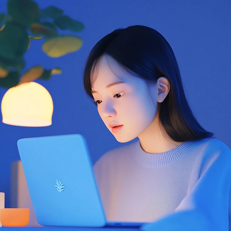 연금 ETF 관세 유예 기간 종료와 관련해 30대 직장인 워킹맘이 밤에 노트북으로 포트폴리오를 점검하며 세금 변화에 대한 고민을 하는 모습, 연금 투자 전략과 실수령액 변화, 글로벌 ETF 비중 변경에 따른 시뮬레이션 결과를 직관적으로 보여줌