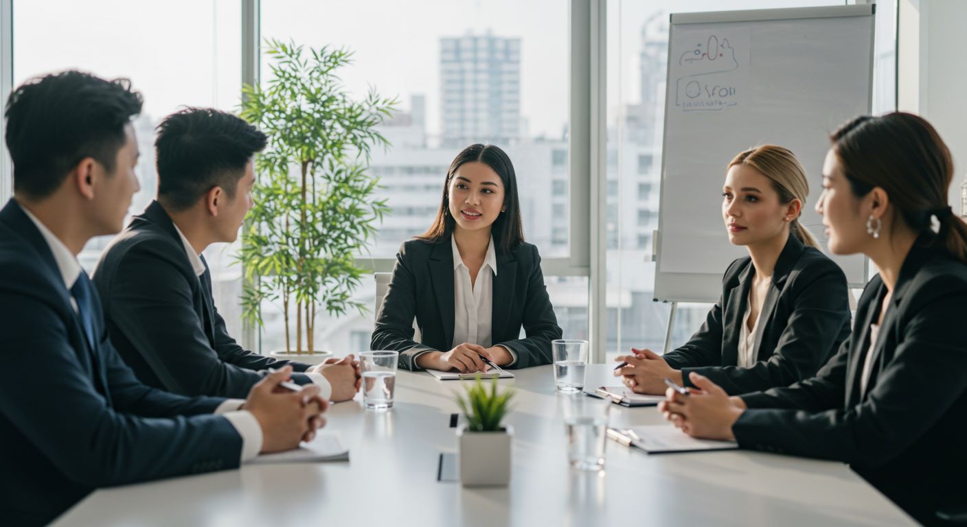 헤드헌팅 사무실에서 상담하는 모습