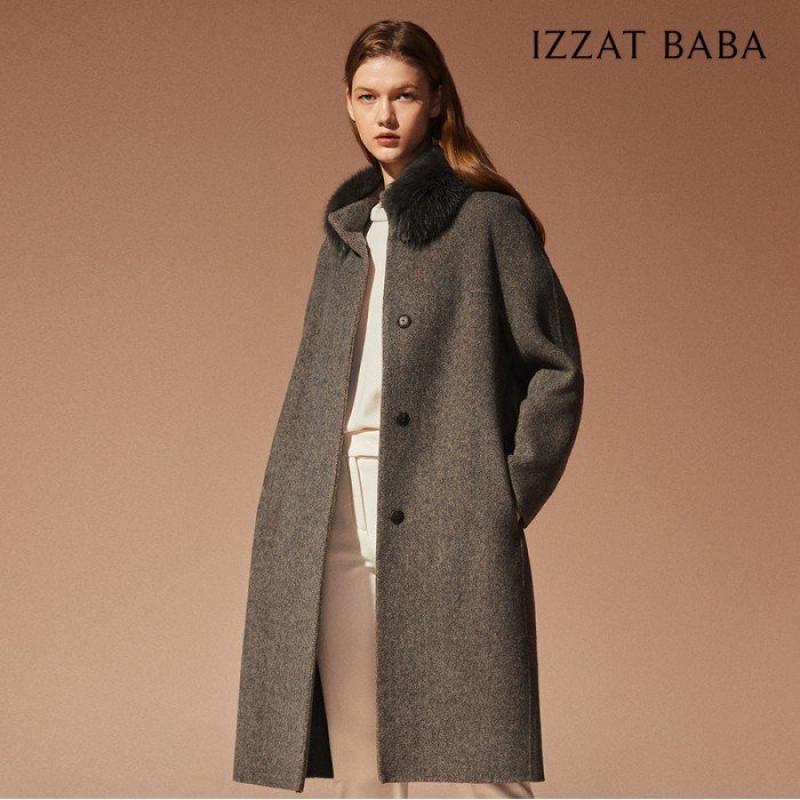 아이잗바바 폭스 헤링본 알파카 울 코트 BMBA0CT85