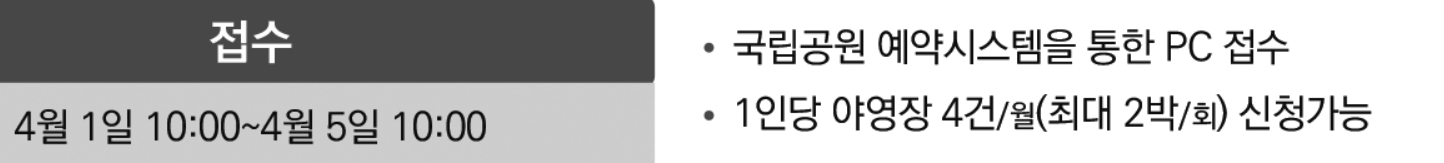 국립공원 야영장 예약