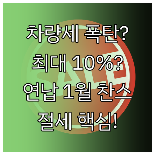 가장 높은 자동차세 절세 전략: 연납..