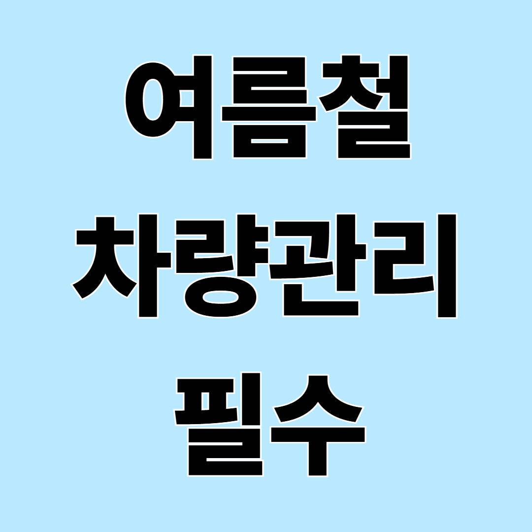 여름철 차량관리 총정리 – 타이어 공기압부터 장마 대비까지