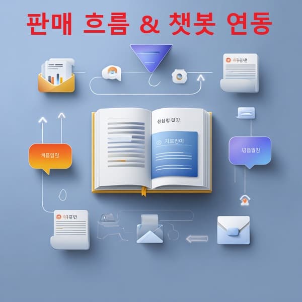 프롬프트북 판매 흐름과 챗봇 연동 구조를 보여주는 이미지