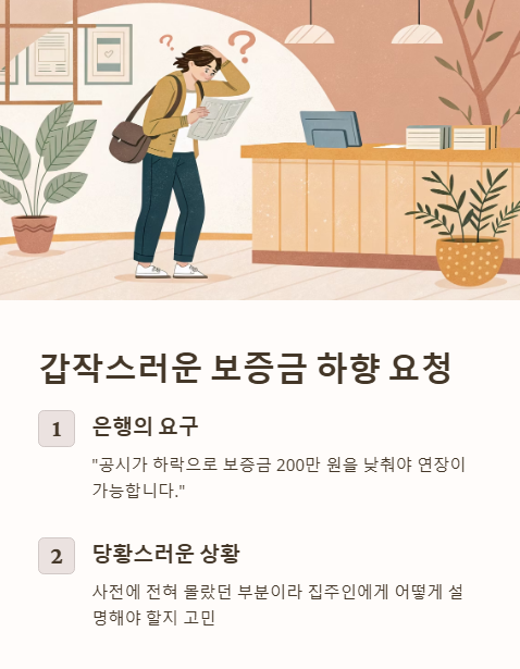 갑작스러운 보증금 하양 요청
