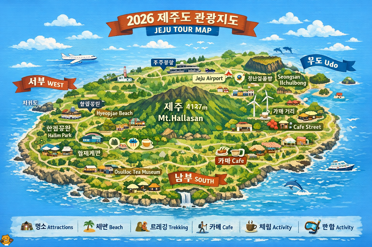 제주도 관광지도 크게보기