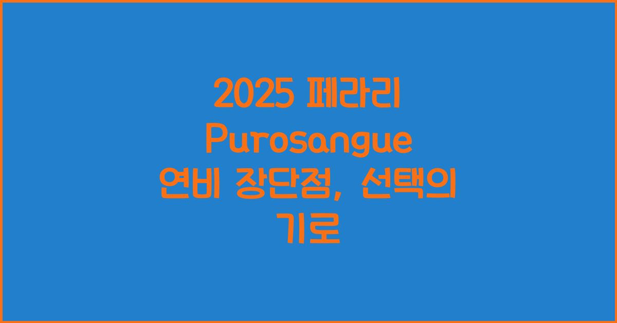 2025 페라리 Purosangue 연비 장단점