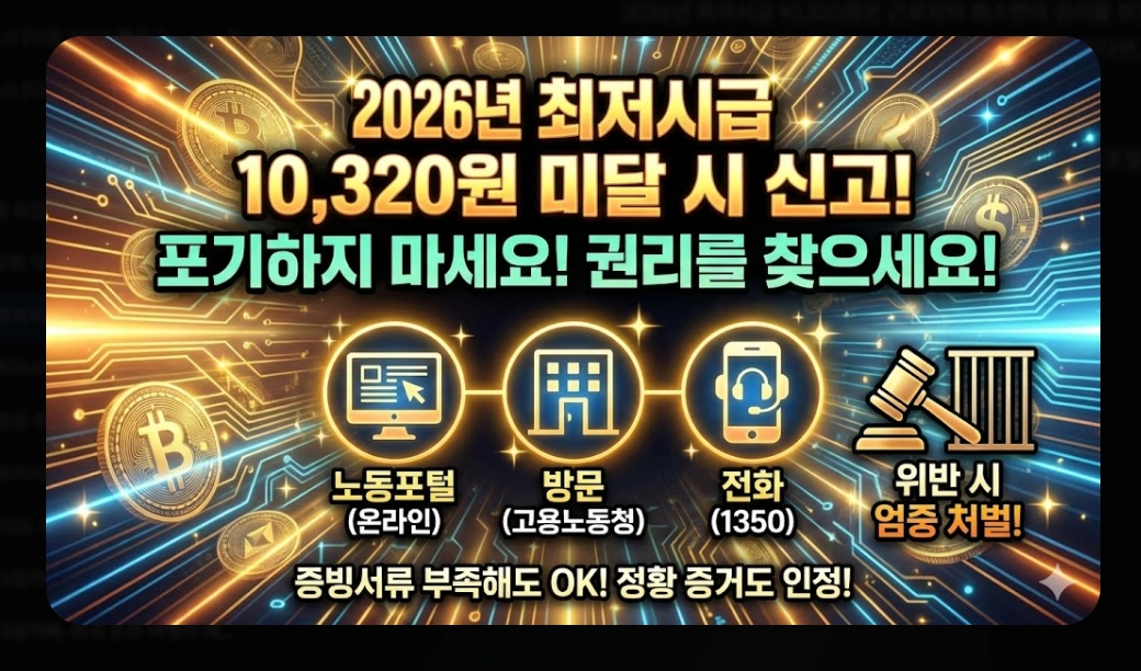 2026 최저시급 미준수 신고 방법 완벽 가이드