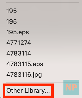 Other Library 클릭