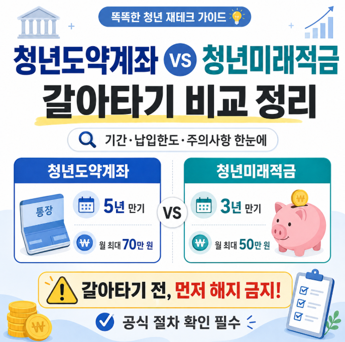 청년도약계좌 청년미래적금 갈아타기 비교
